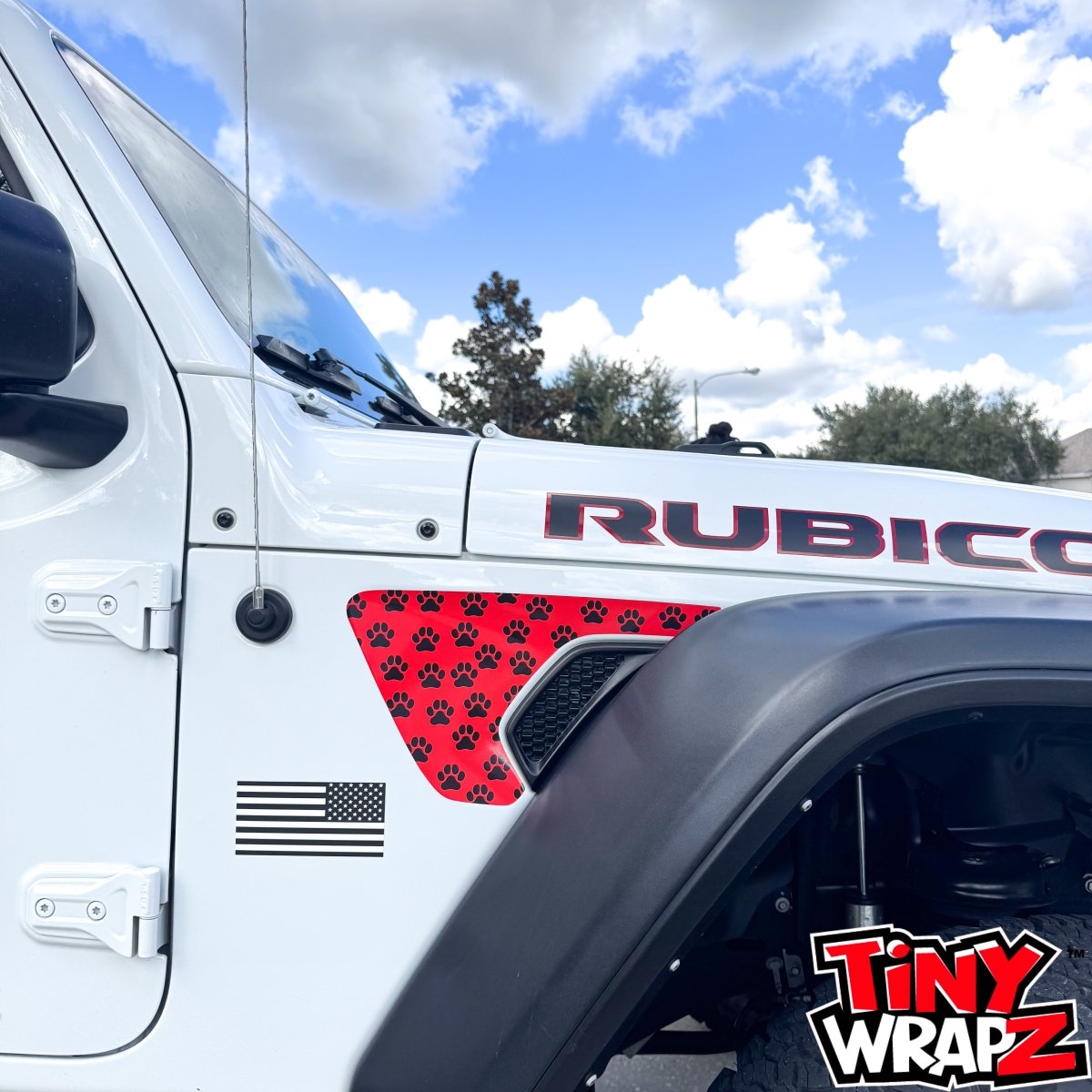 Jeep Fender Vent Decals Pair "Dog Paws" Fits 2018 - 2026 Wrangler JL & Gladiator - Tiny Wrapz