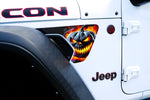 Jeep Fender Vent Decals Pair "Flaming Jack-O-Lantern" Fits 2018-2026 Wrangler JL & Gladiator - Tiny Wrapz