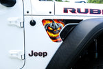 Jeep Fender Vent Decals Pair "Flaming Jack-O-Lantern" Fits 2018-2026 Wrangler JL & Gladiator - Tiny Wrapz