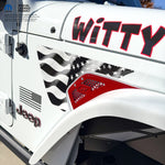 Jeep Fender Vent Decals Pair "Grayscale American Flag" Fits 2018-2026 Wrangler JL & Gladiator - Tiny Wrapz