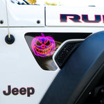 Jeep Fender Vent Decals Pair "Neon Jack - O - Lantern" Fits 2018 - 2026 Wrangler JL & Gladiator - Tiny Wrapz