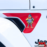 Jeep Fender Vent Decals Pair "Red Gladiator Duck " Fits 2018 - 2026 Wrangler JL & Gladiator - Tiny Wrapz