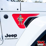 Jeep Fender Vent Decals Pair "Red Gladiator Duck " Fits 2018 - 2026 Wrangler JL & Gladiator - Tiny Wrapz