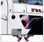 Jeep Fender Vent Decals Pair "Shark" Fits 2018 - 2026 Wrangler JL & Gladiator - Tiny Wrapz