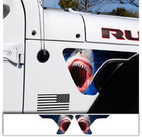Jeep Fender Vent Decals Pair "Shark" Fits 2018 - 2026 Wrangler JL & Gladiator - Tiny Wrapz