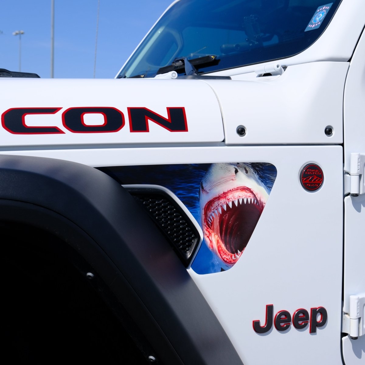 Jeep Fender Vent Decals Pair "Shark" Fits 2018-2026 Wrangler JL & Gladiator - Tiny Wrapz