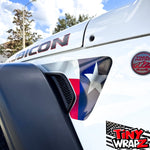 Jeep Fender Vent Decals Pair "Texas Flag" Fits 2018-2026 Wrangler JL & Gladiator - Tiny Wrapz