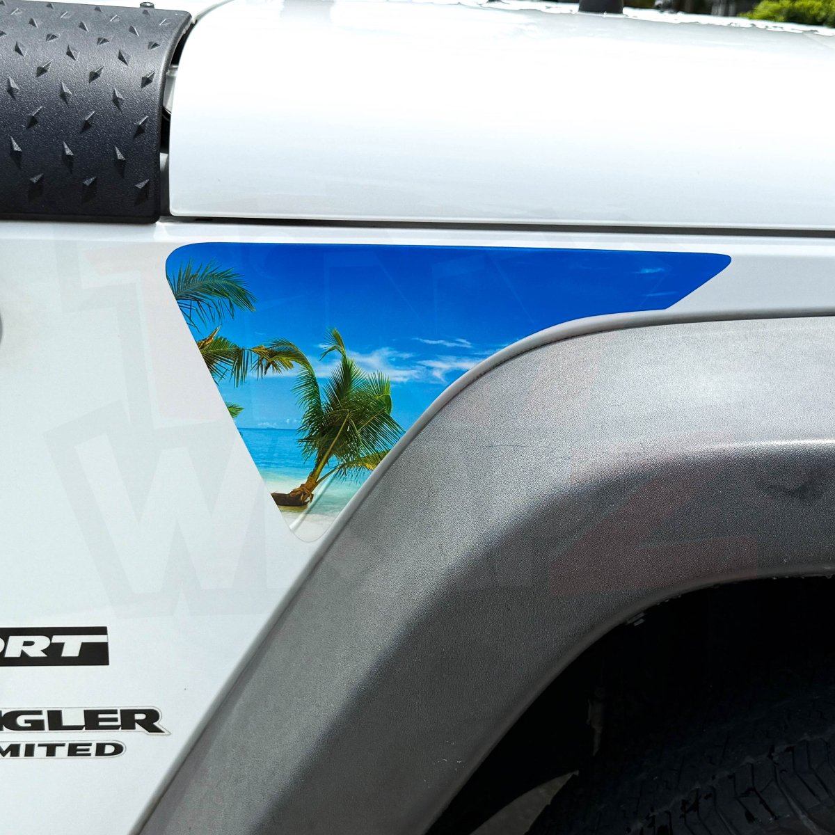 Jeep Fender Vent Decals Pair "The Beach" Fits 2007-2017 Wrangler JK - Tiny Wrapz
