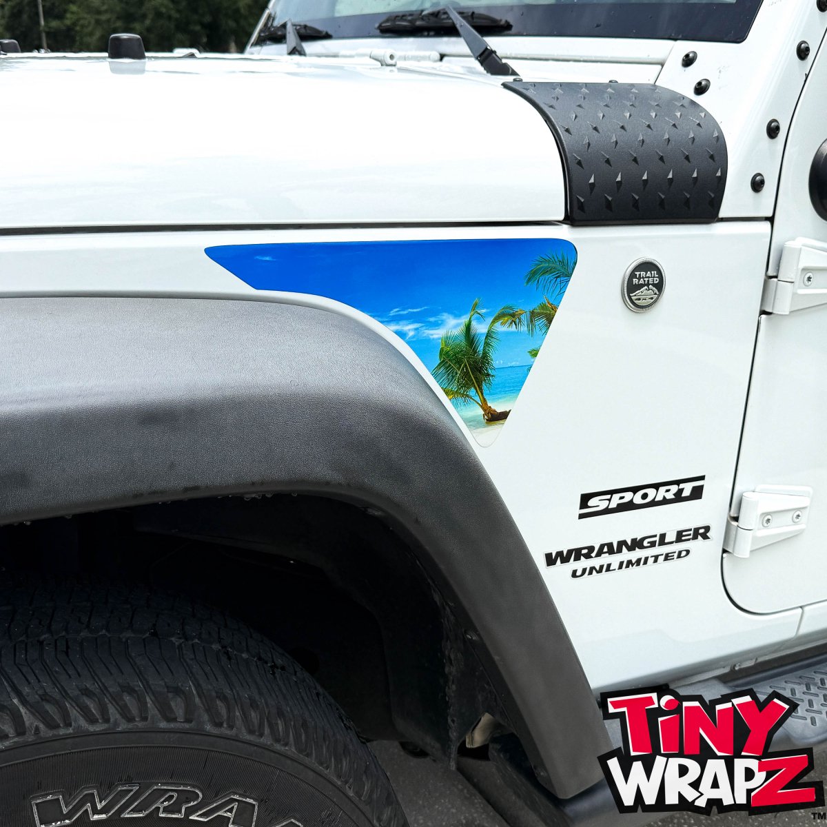 Jeep Fender Vent Decals Pair "The Beach" Fits 2007-2017 Wrangler JK - Tiny Wrapz