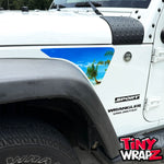 Jeep Fender Vent Decals Pair "The Beach" Fits 2007-2017 Wrangler JK - Tiny Wrapz