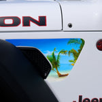 Jeep Fender Vent Decals Pair "The Beach" Fits 2018-2026 Wrangler JL & Gladiator - Tiny Wrapz