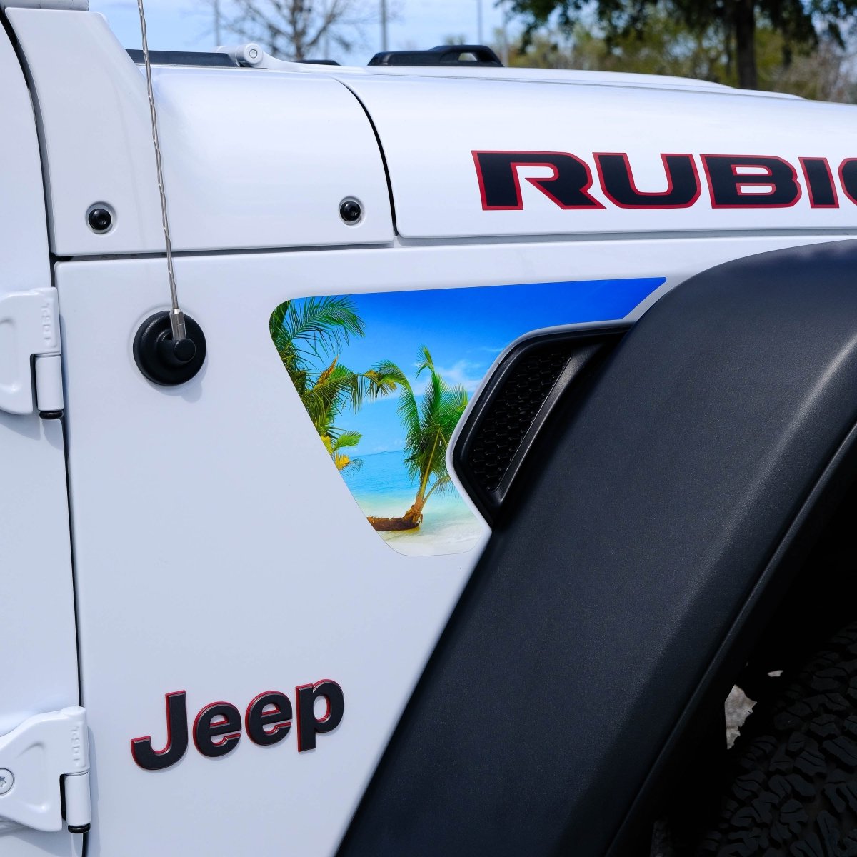 Jeep Fender Vent Decals Pair "The Beach" Fits 2018 - 2026 Wrangler JL & Gladiator - Tiny Wrapz