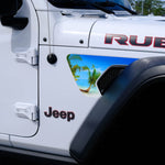 Jeep Fender Vent Decals Pair "The Beach" Fits 2018 - 2026 Wrangler JL & Gladiator - Tiny Wrapz