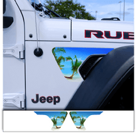 Jeep Fender Vent Decals Pair "The Beach" Fits 2018 - 2026 Wrangler JL & Gladiator - Tiny Wrapz