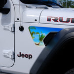 Jeep Fender Vent Decals Pair "The Beach" Fits 2018-2026 Wrangler JL & Gladiator - Tiny Wrapz