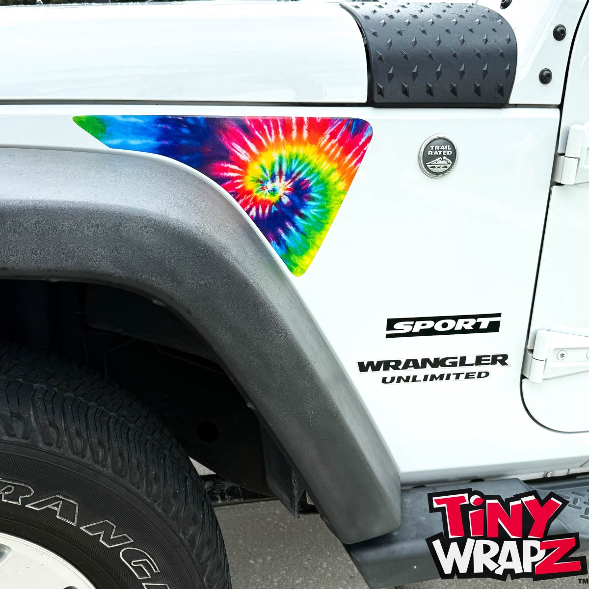 Jeep Fender Vent Decals Pair "Tie Dye" Fits 2007-2017 Wrangler JK - Tiny Wrapz