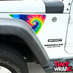 Jeep Fender Vent Decals Pair "Tie Dye" Fits 2007-2017 Wrangler JK - Tiny Wrapz