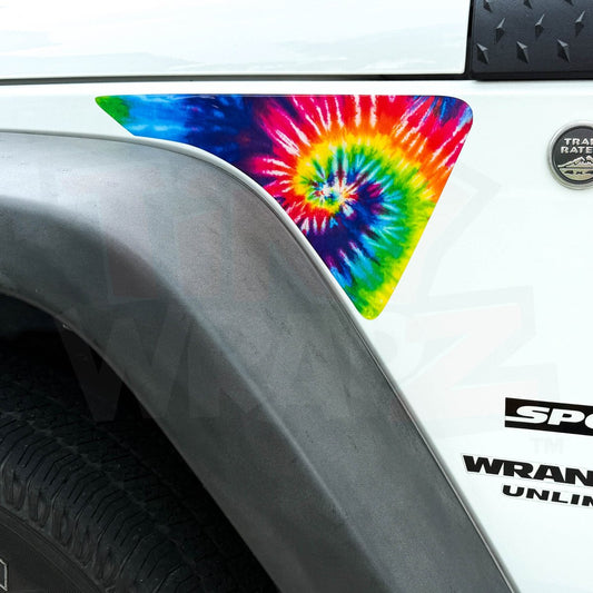 Jeep Fender Vent Decals Pair "Tie Dye" Fits 2007-2017 Wrangler JK - Tiny Wrapz