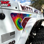 Jeep Fender Vent Decals Pair "Tie Dye" Fits 2018-2026 Wrangler JL & Gladiator - Tiny Wrapz