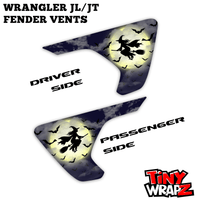 Jeep Fender Vent Decals Pair "Witch & Moon" Fits 2018-2027 Wrangler JL & Gladiator - Tiny Wrapz