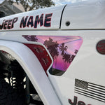 Jeep Fender Vent Holographic "Pink Sunset" Decals Fits 2018-2026 Wrangler JL & Gladiator - Tiny Wrapz