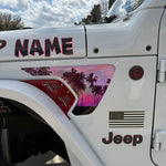 Jeep Fender Vent Holographic "Pink Sunset" Decals Fits 2018-2026 Wrangler JL & Gladiator - Tiny Wrapz