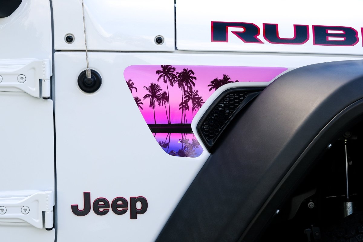 Jeep Fender Vent Vinyl "Pink Sunset" Decals Fits 2018-2026 Wrangler JL & Gladiator - Tiny Wrapz