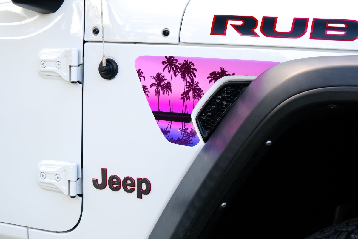 Jeep Fender Vent Vinyl "Pink Sunset" Decals Fits 2018-2026 Wrangler JL & Gladiator - Tiny Wrapz