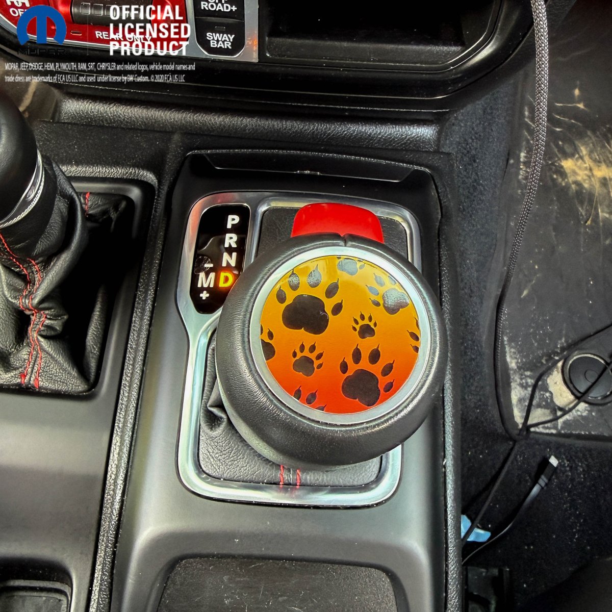 Jeep Shift Knob Premium Vinyl "Bear Paw" Sticker Fits 2018-2026 Wrangler JL & Gladiator - Tiny Wrapz