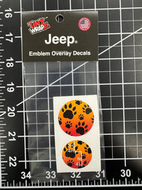 Jeep Shift Knob Premium Vinyl "Bear Paw" Sticker Fits 2018 - 2026 Wrangler JL & Gladiator - Tiny Wrapz