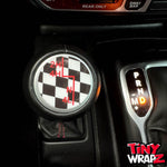 Jeep Shift Knob Premium Vinyl "Checkered Flag" Sticker Fits 2018-2026 Wrangler JL & Gladiator - Tiny Wrapz