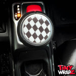Jeep Shift Knob Premium Vinyl "Checkered Flag" Sticker Fits 2018-2026 Wrangler JL & Gladiator - Tiny Wrapz
