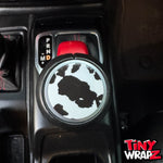 Jeep Shift Knob Premium Vinyl "Cow Print" Sticker Fits 2018-2026 Wrangler JL & Gladiator - Tiny Wrapz