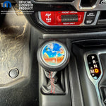 Jeep Shift Knob Premium Vinyl "Dolphin Sunset" Sticker Fits 2018-2026 Wrangler JL & Gladiator - Tiny Wrapz
