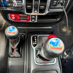 Jeep Shift Knob Premium Vinyl "Dolphin Sunset" Sticker Fits 2018-2026 Wrangler JL & Gladiator - Tiny Wrapz