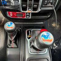 Jeep Shift Knob Premium Vinyl "Dolphin Sunset" Sticker Fits 2018-2026 Wrangler JL & Gladiator - Tiny Wrapz