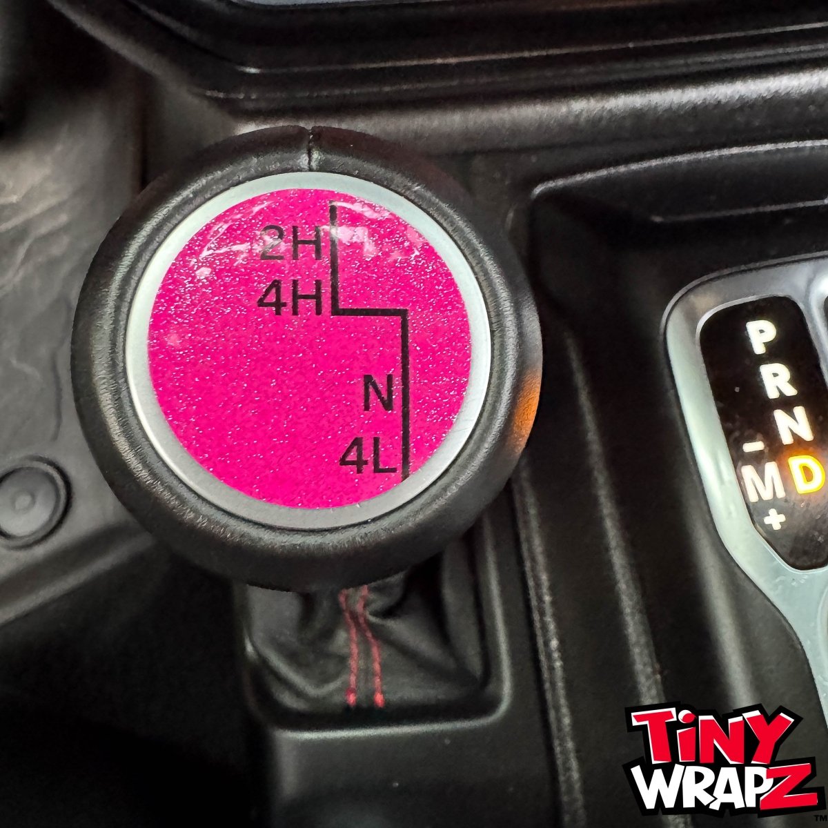 Jeep Shift Knob Premium Vinyl "Glitter" Sticker Fits 2018-2026 Wrangler JL & Gladiator - Tiny Wrapz