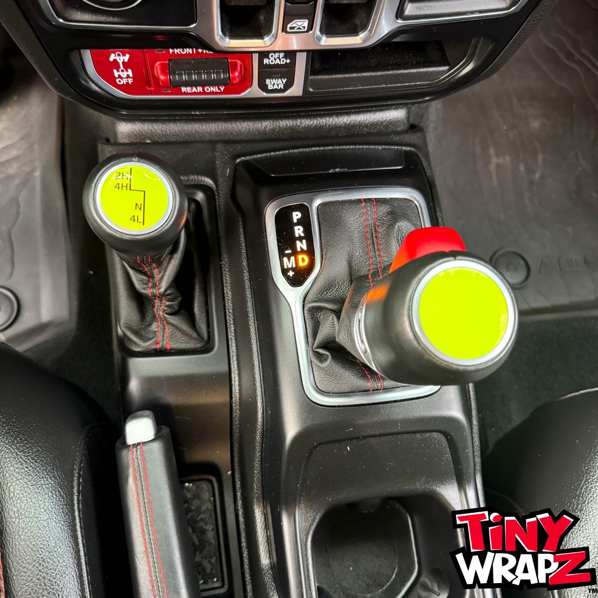 Jeep Shift Knob Premium Vinyl "Solid Colors" Sticker Fits 2018-2026 Wrangler JL & Gladiator - Tiny Wrapz