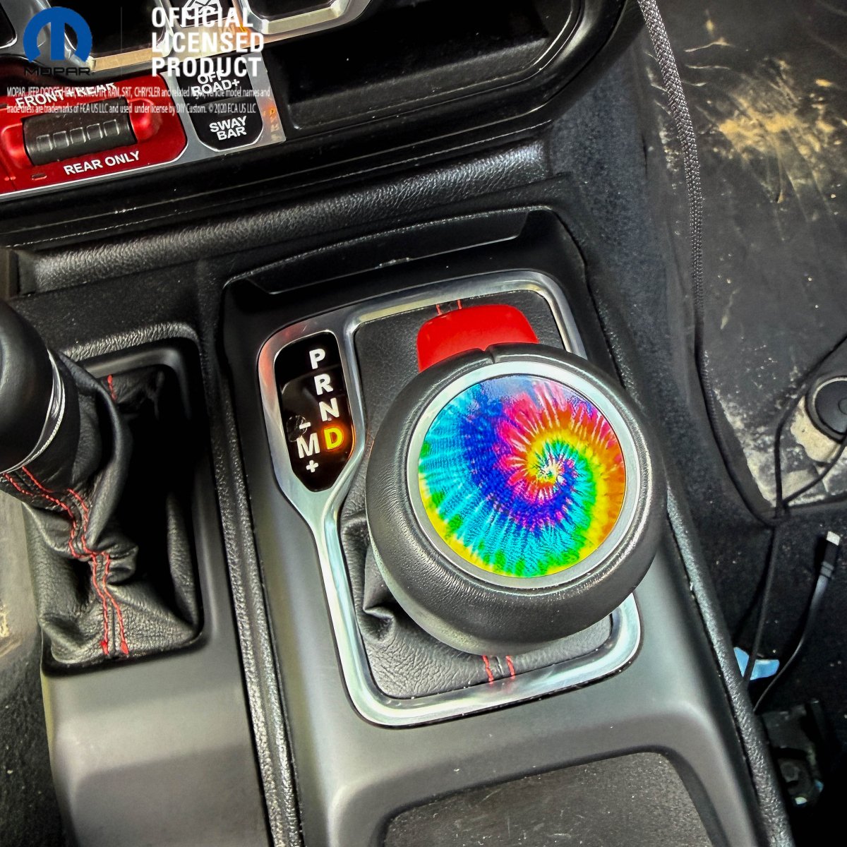 Jeep Shift Knob Premium Vinyl "Tie Dye" Sticker Fits 2018-2026 Wrangler JL & Gladiator - Tiny Wrapz