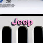 Jeep Wrangler JK Grill Emblem Overlay Decals Satin Soft Pink Fits 2007 - 2018 - Tiny Wrapz
