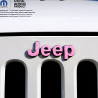 Jeep Wrangler JK Grill Emblem Overlay Decals Satin Soft Pink Fits 2007 - 2018 - Tiny Wrapz
