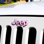 Jeep Wrangler JK Grill Emblem Overlay Decals Satin Soft Pink Fits 2007 - 2018 - Tiny Wrapz
