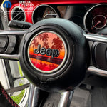 Jeep Wrangler JK Steering Wheel Circle Orange Coral Sunset Vinyl Decal Sticker 2007-2017 - Tiny Wrapz
