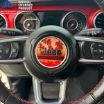 Jeep Wrangler JK Steering Wheel Circle Orange Coral Sunset Vinyl Decal Sticker 2007-2017 - Tiny Wrapz