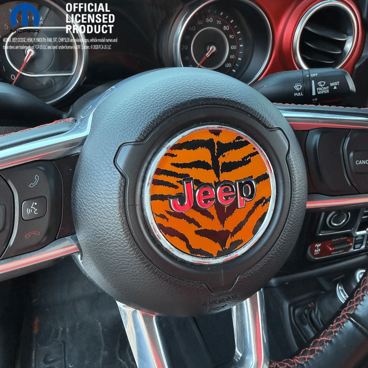 Jeep Wrangler JK Steering Wheel Circle Orange Tiger Vinyl Decal Sticker 2007-2017 - Tiny Wrapz