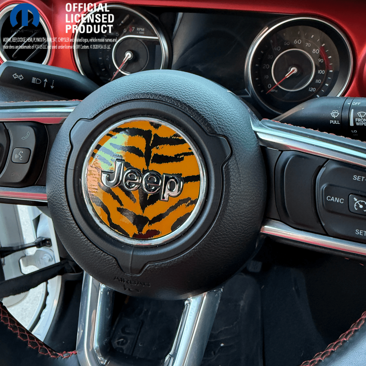 Jeep Wrangler JK Steering Wheel Circle Orange Tiger Vinyl Decal Sticker 2007-2017 - Tiny Wrapz