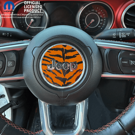 Jeep Wrangler JK Steering Wheel Circle Orange Tiger Vinyl Decal Sticker 2007-2017 - Tiny Wrapz