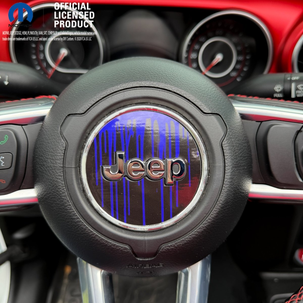 Jeep Wrangler JL Gladiator Steering Wheel Circle Dripping Purple Vinyl Decal Sticker - Tiny Wrapz