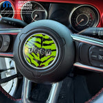 Jeep Wrangler JL Gladiator Steering Wheel Circle Green Tiger Vinyl Decal Sticker - Tiny Wrapz