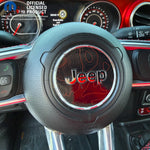 Jeep Wrangler JL Gladiator Steering Wheel Circle Topographic Black with Red Vinyl Decal Sticker - Tiny Wrapz